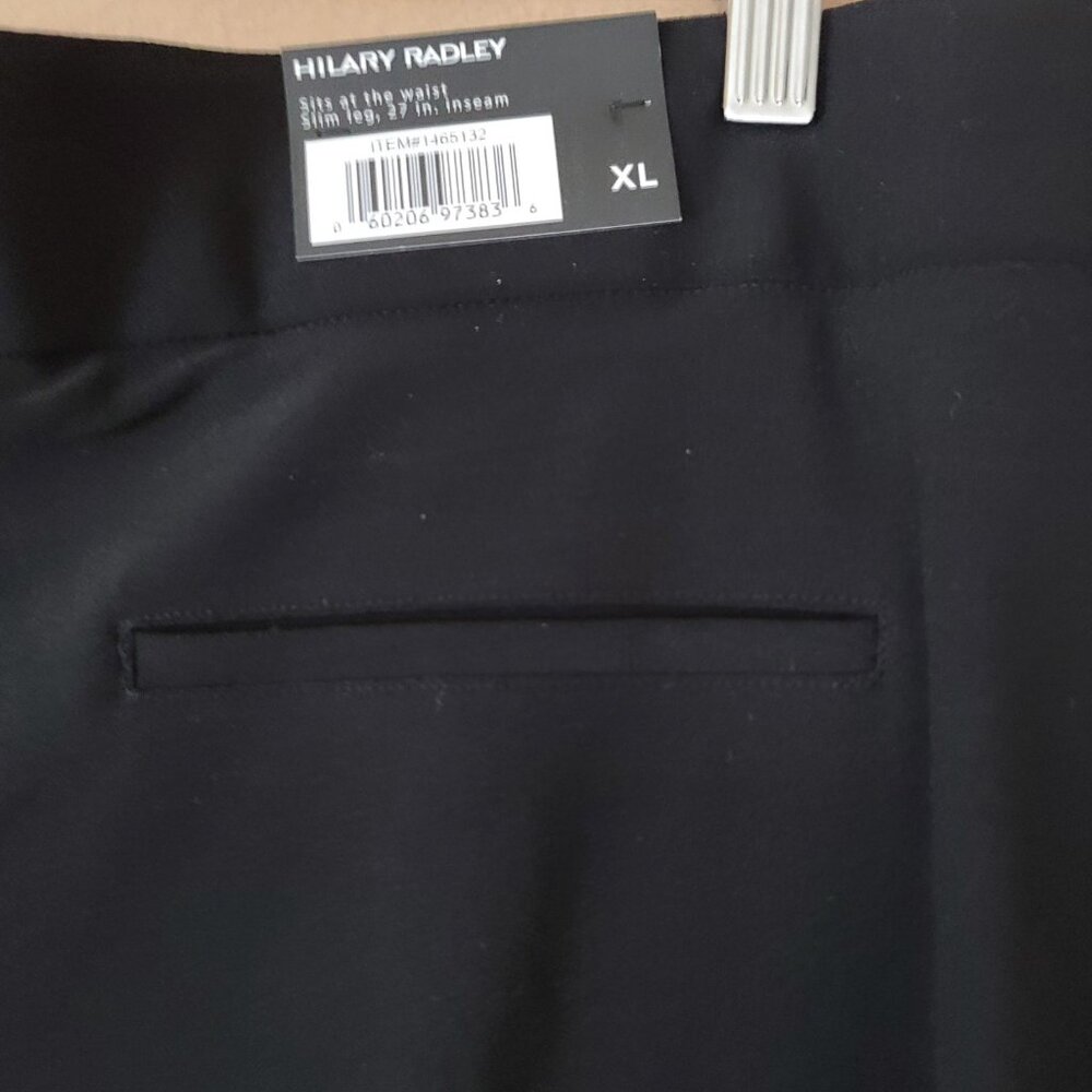 Hilary Radley Stretch Pull On Dress Pant Built In Tummy Control Black XL NWT - Picture 10 of 12